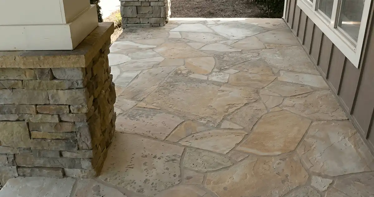 House entrance with professionally installed stone flooring in Naperville IL